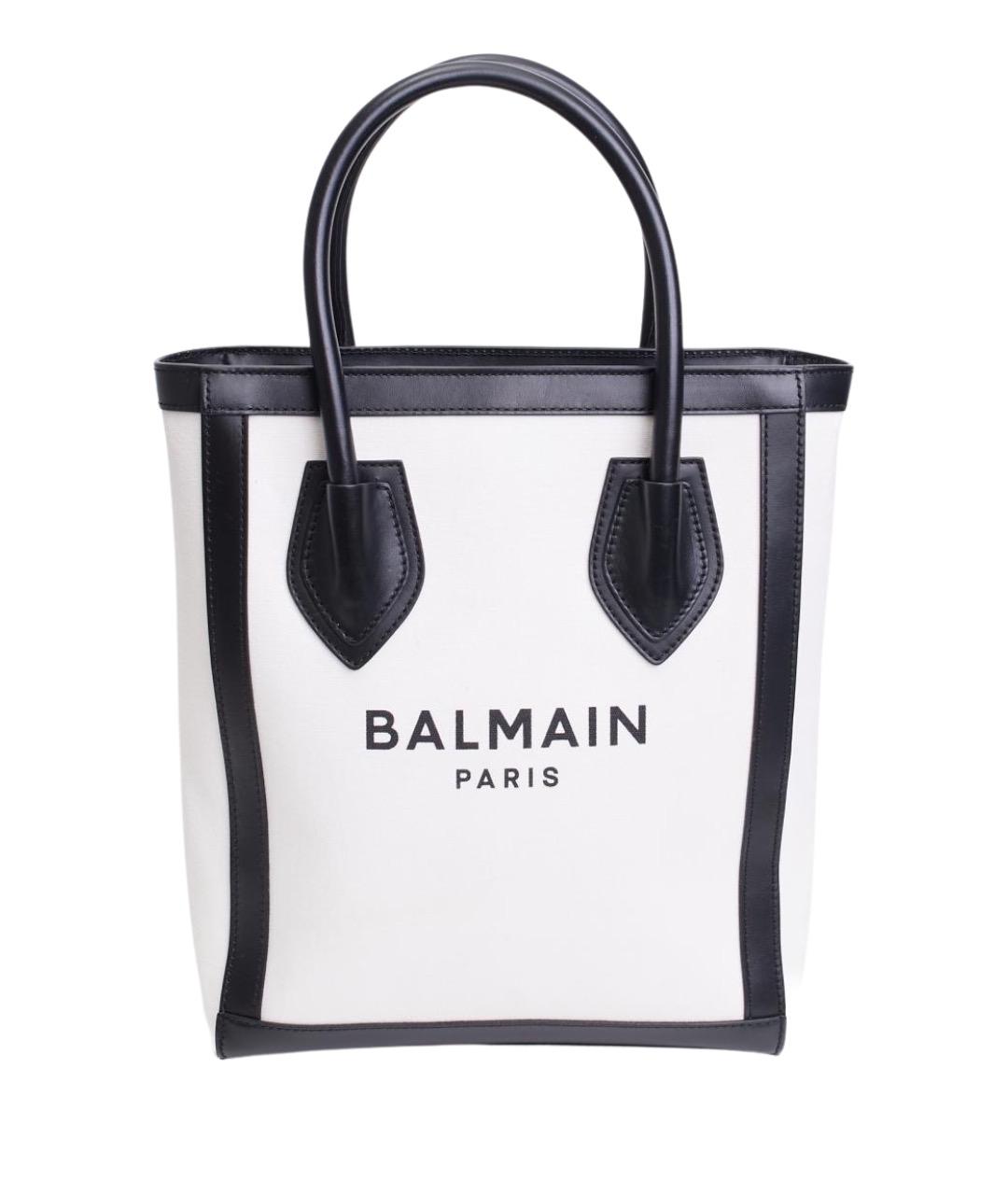 BALMAIN Белая хлопковая сумка тоут, фото 1