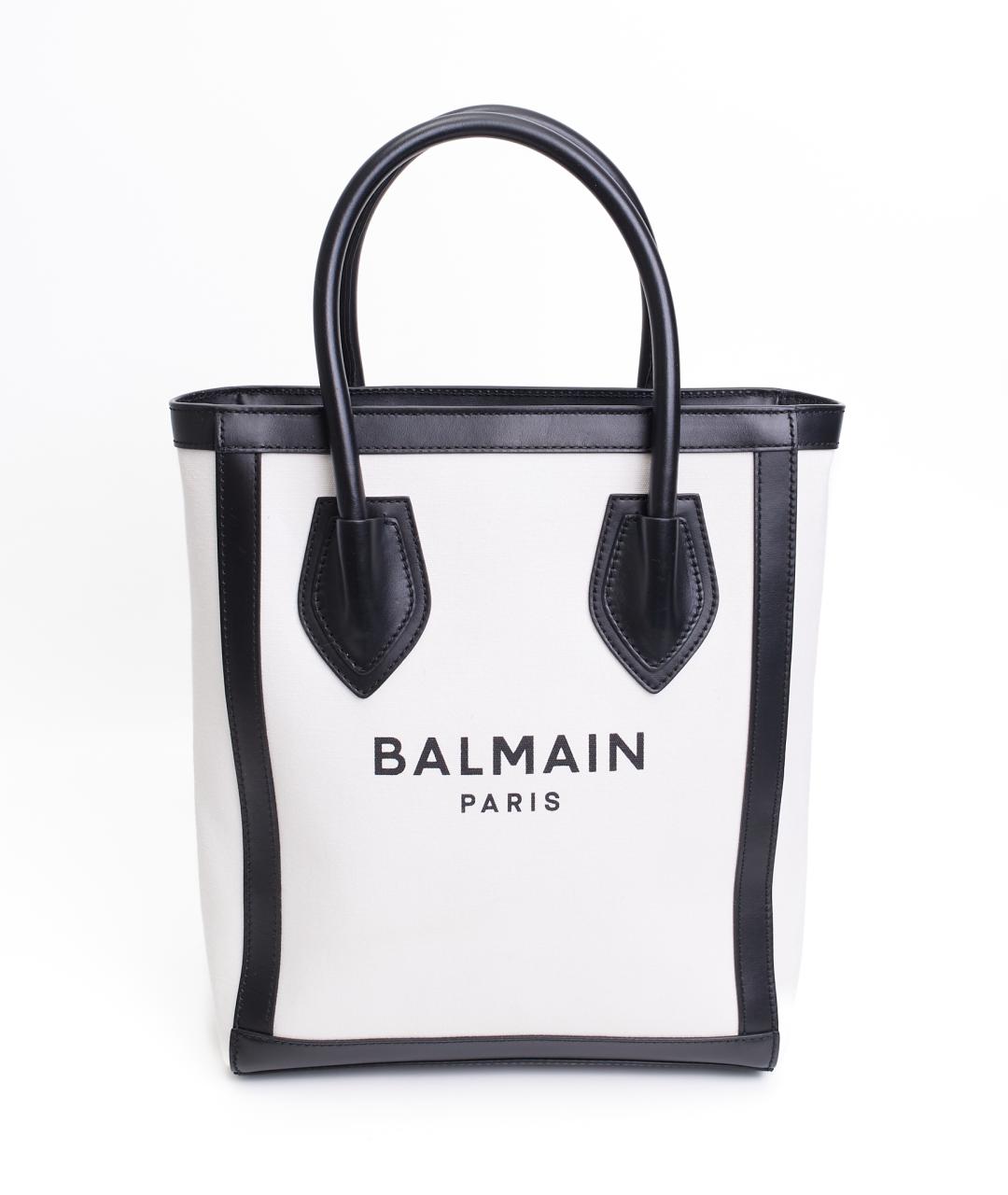 BALMAIN Белая хлопковая сумка тоут, фото 6