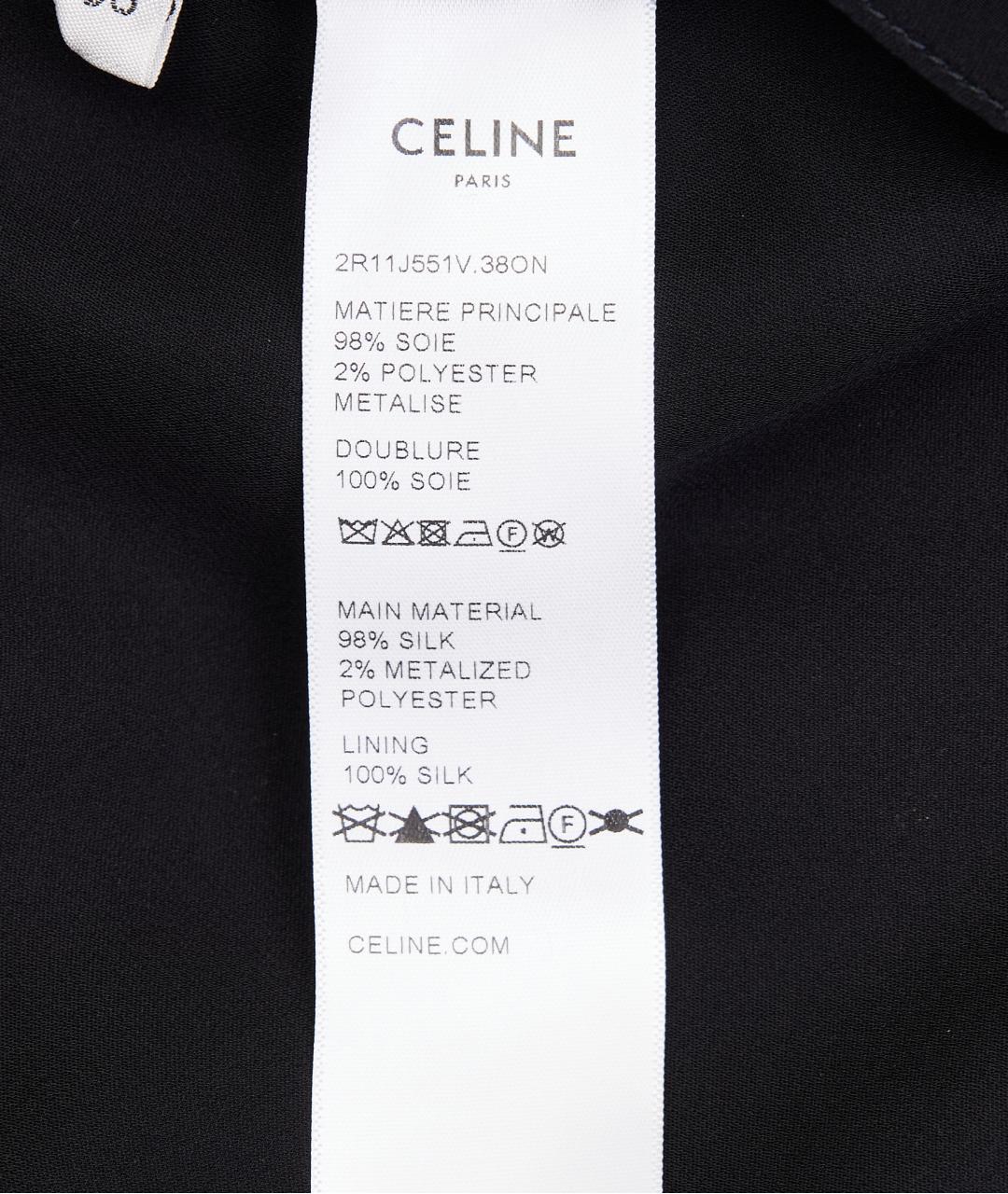 CELINE Черное шелковое коктейльное платье, фото 6