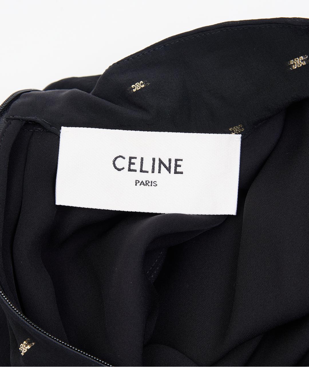 CELINE Черное шелковое коктейльное платье, фото 3
