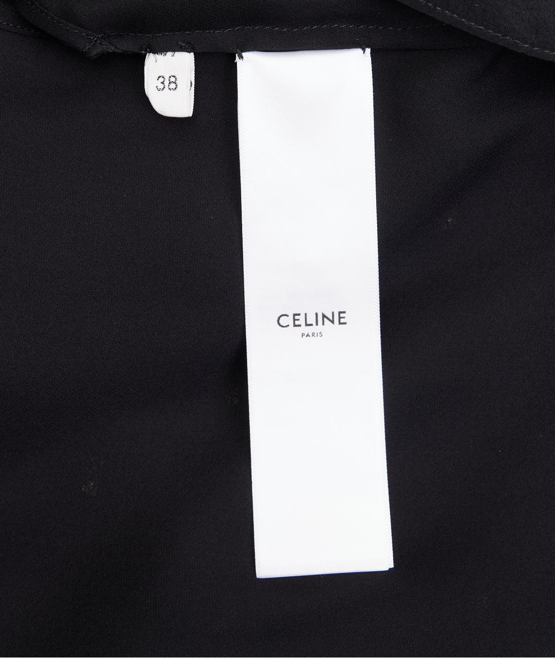 CELINE Черное шелковое коктейльное платье, фото 5