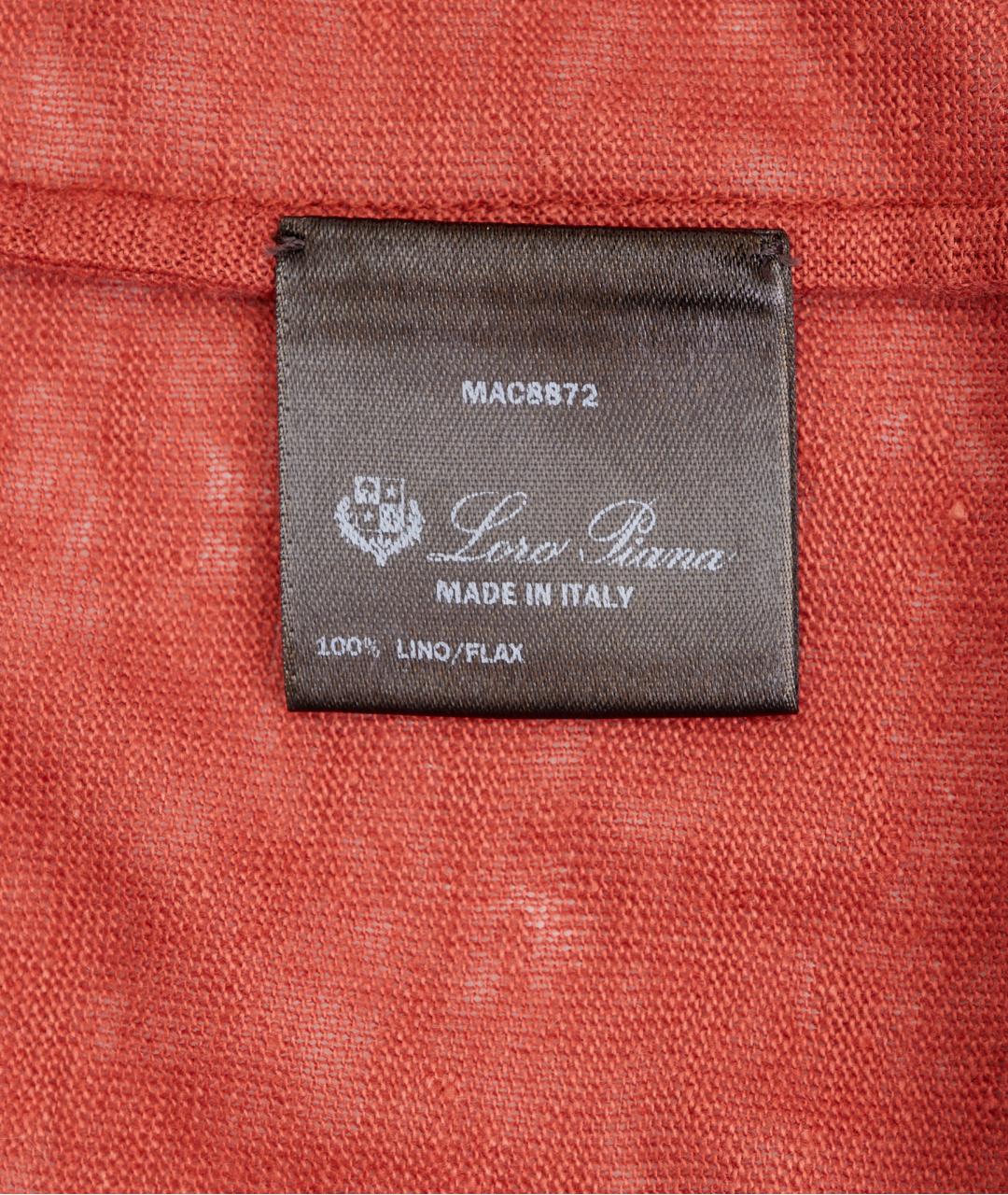 LORO PIANA Оранжевый льняной джемпер / свитер, фото 4