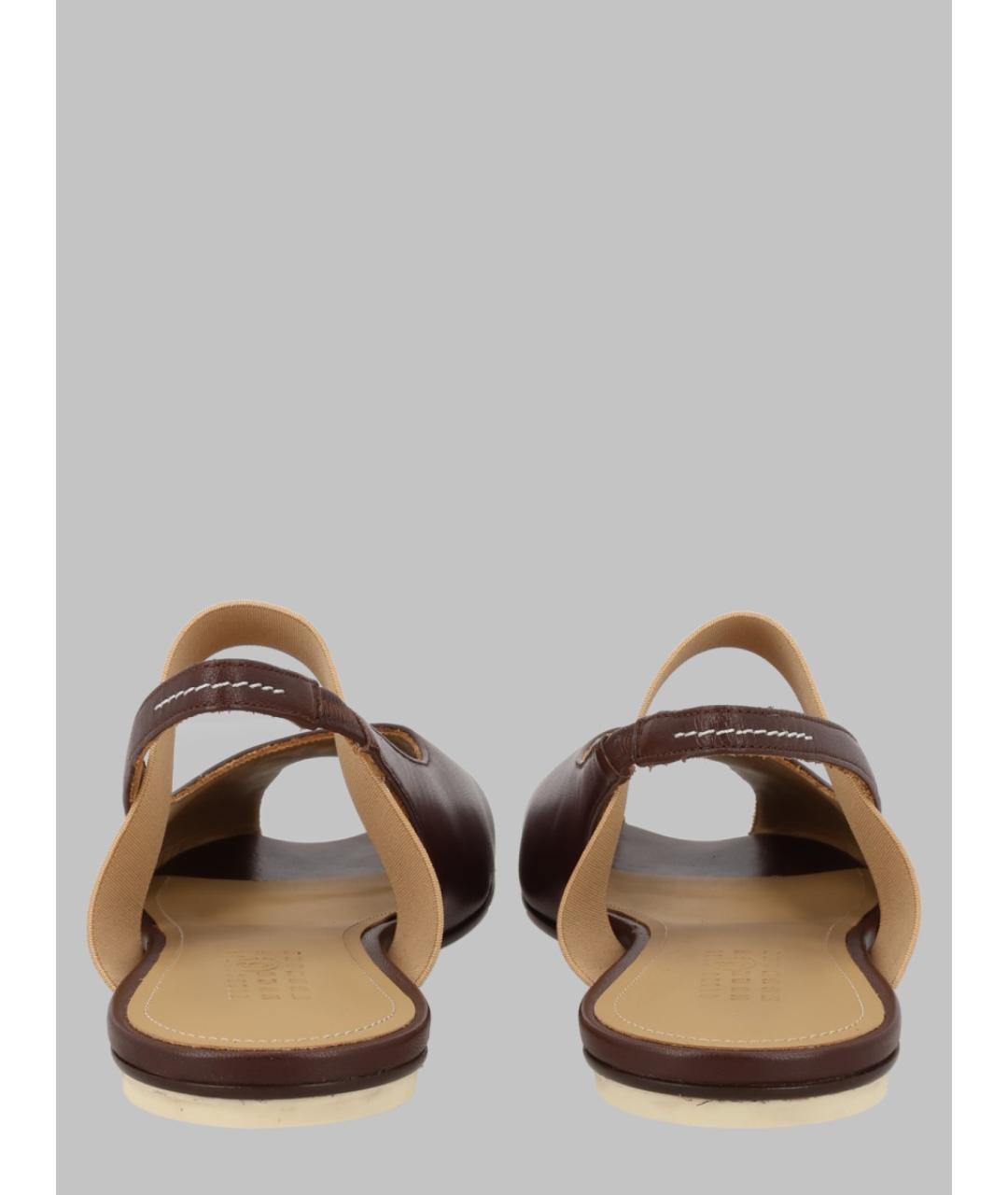 MM6 MAISON MARGIELA Бордовые кожаные сандалии, фото 3