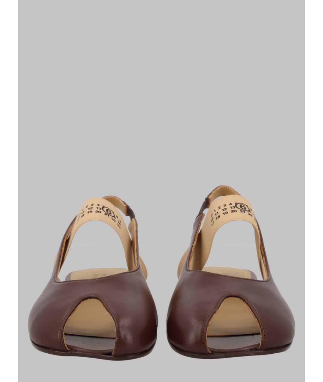 MM6 MAISON MARGIELA Бордовые кожаные сандалии, фото 2