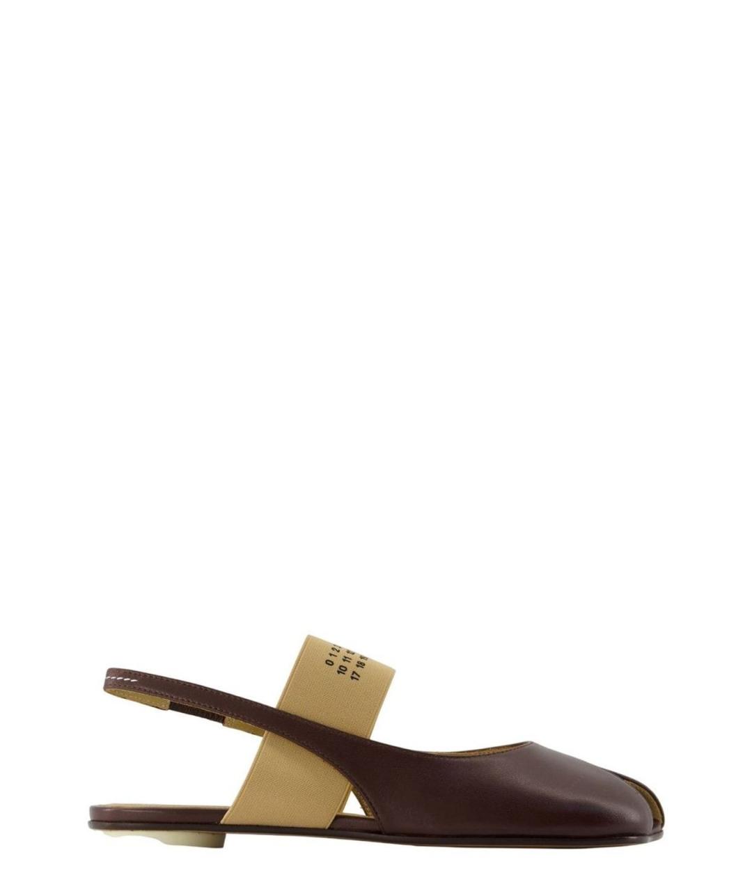 MM6 MAISON MARGIELA Бордовые кожаные сандалии, фото 1