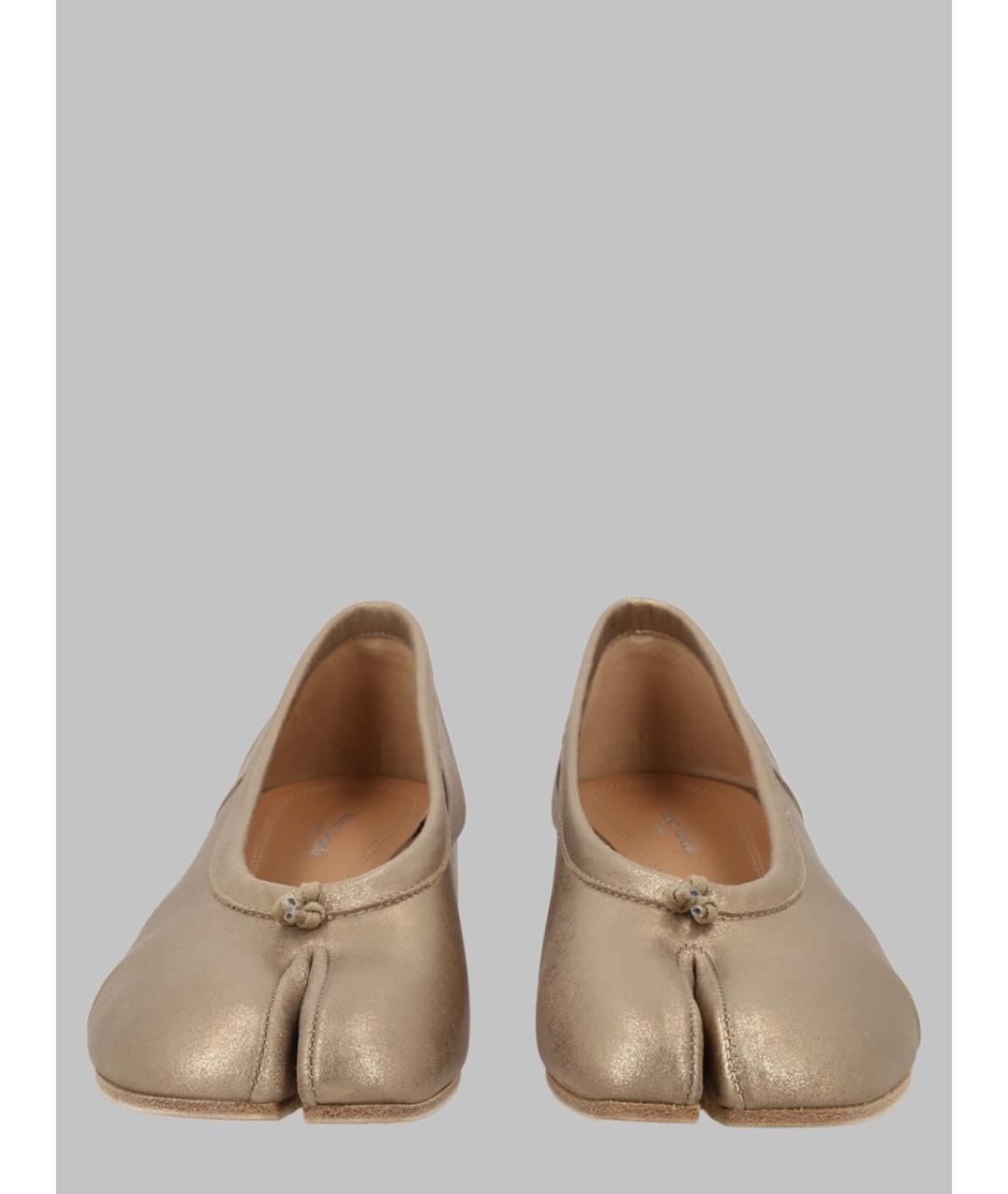MAISON MARGIELA Золотые кожаные туфли, фото 2