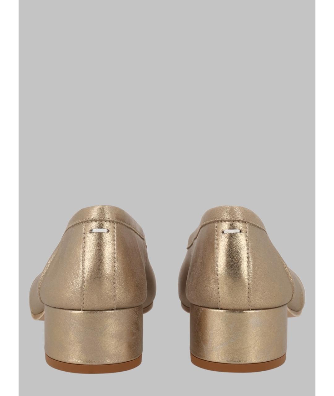 MAISON MARGIELA Золотые кожаные туфли, фото 3