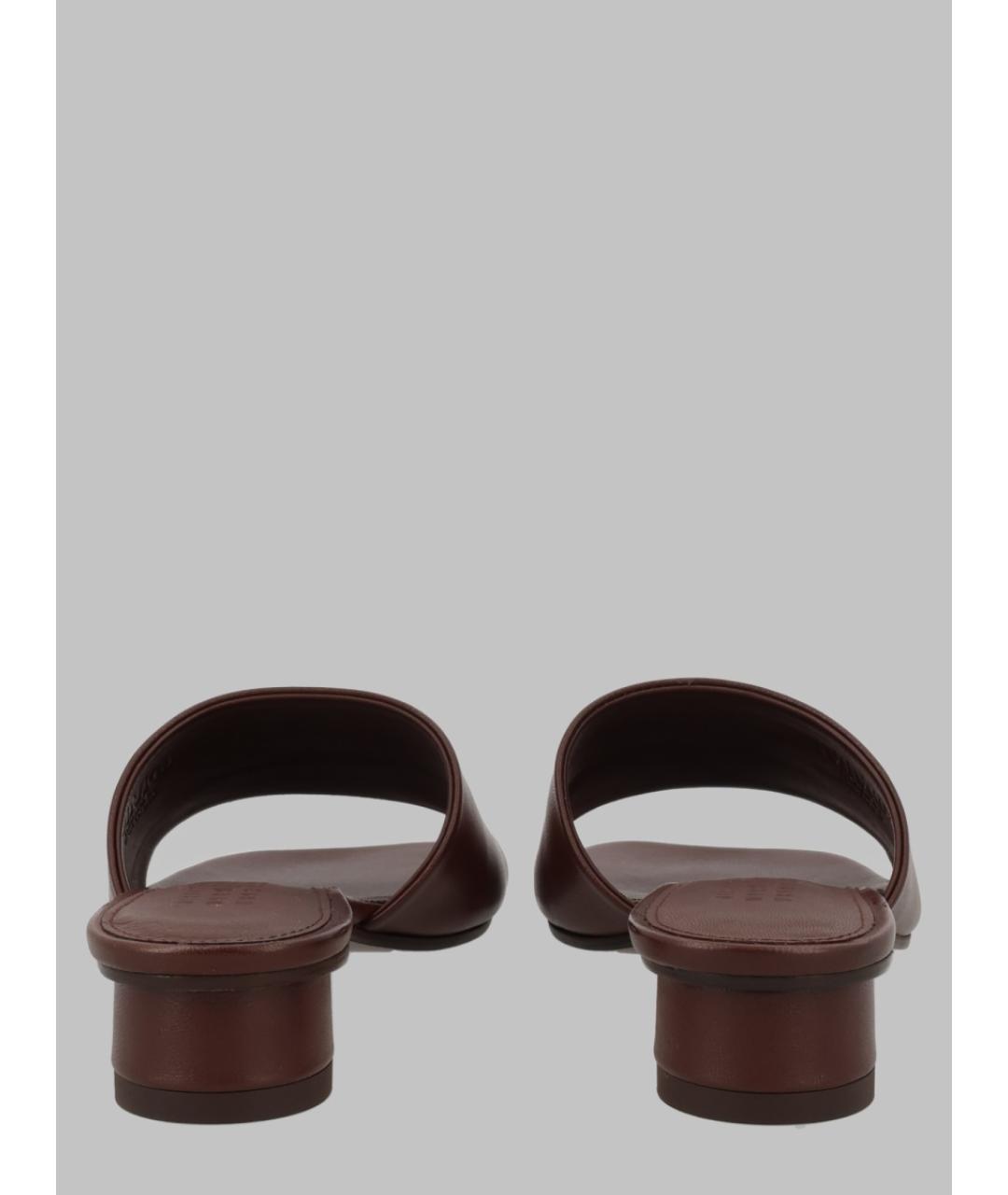 MM6 MAISON MARGIELA Коричневые кожаные сандалии, фото 4