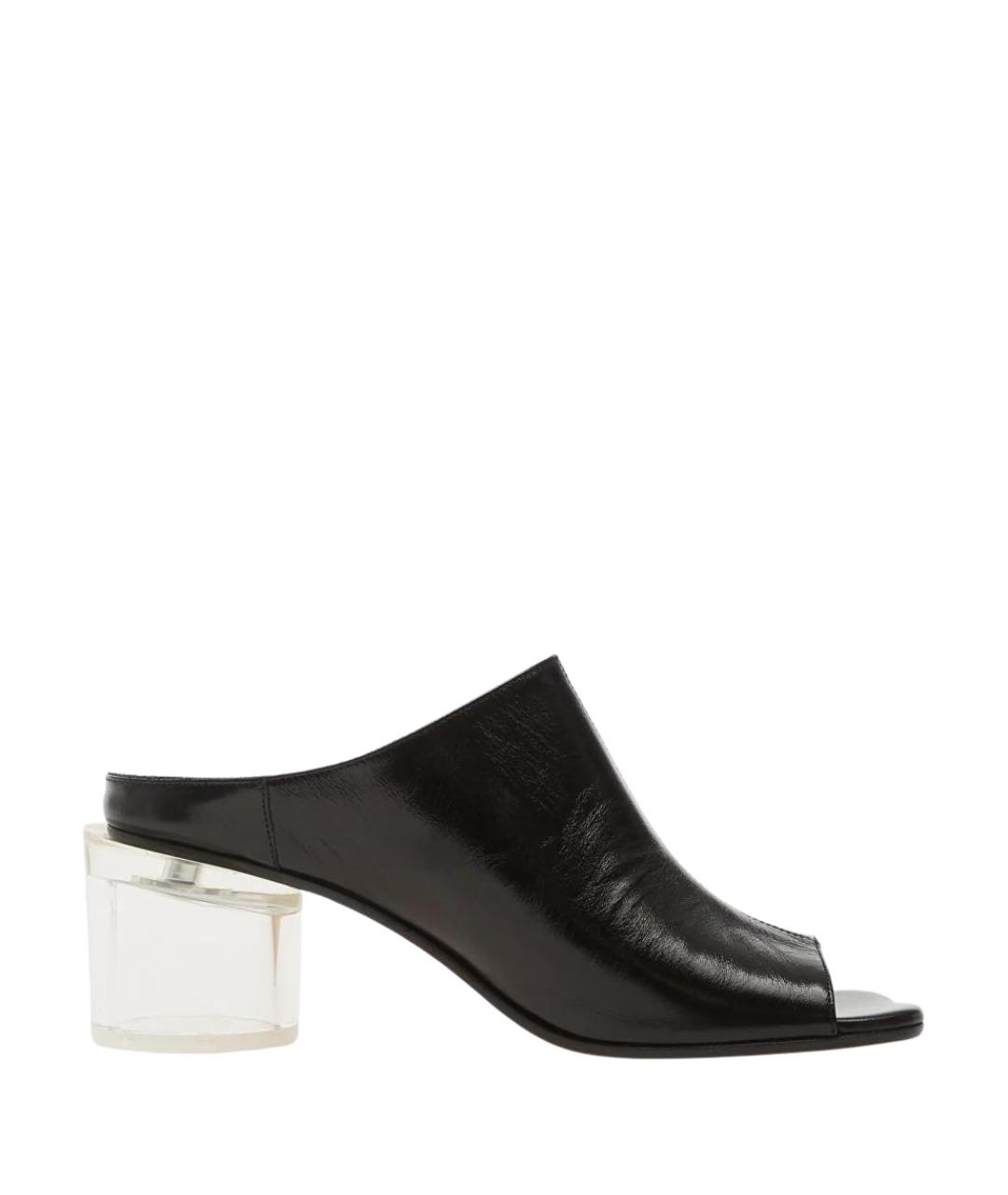 MM6 MAISON MARGIELA Черные кожаные мюли, фото 1