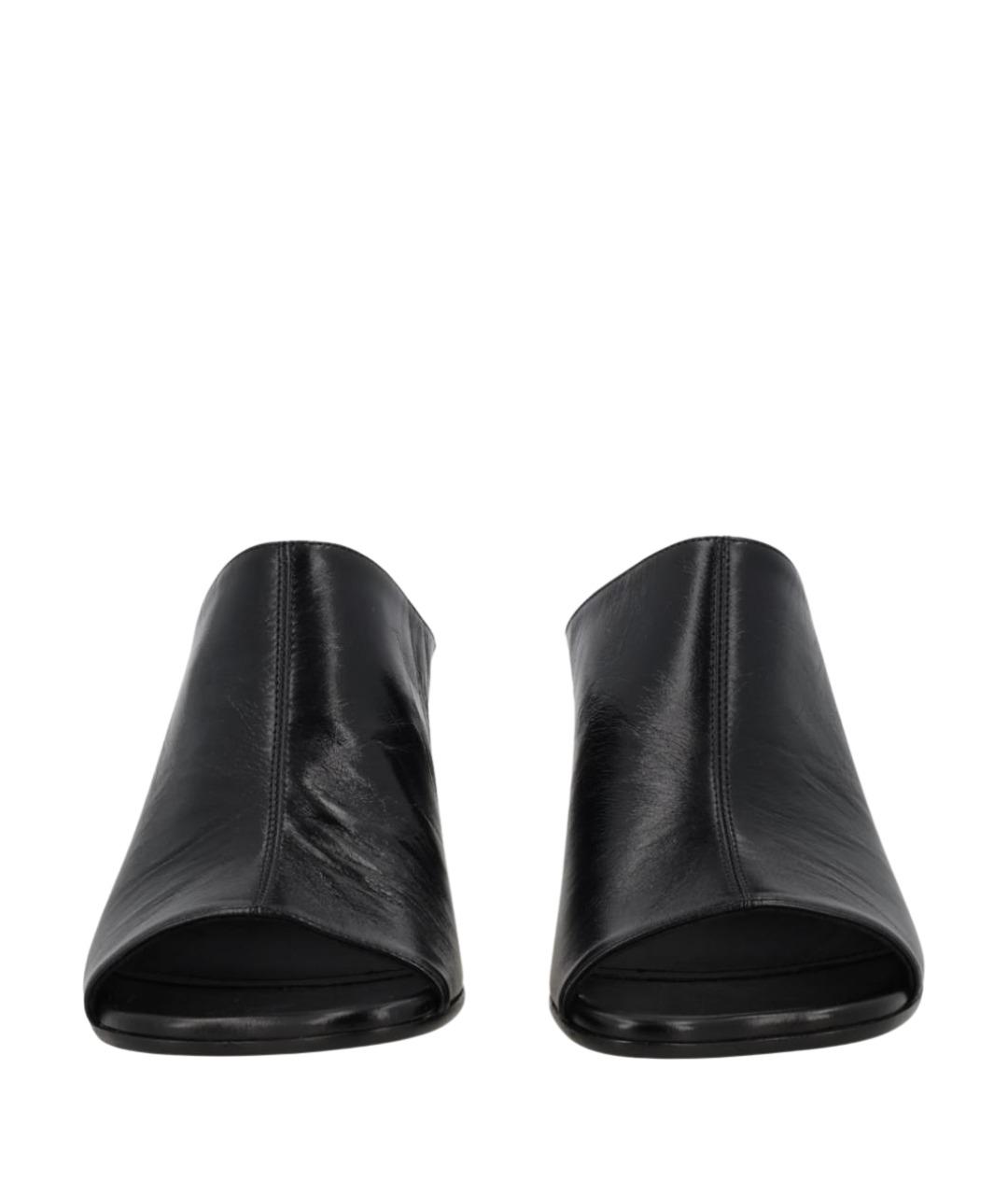 MM6 MAISON MARGIELA Черные кожаные мюли, фото 3