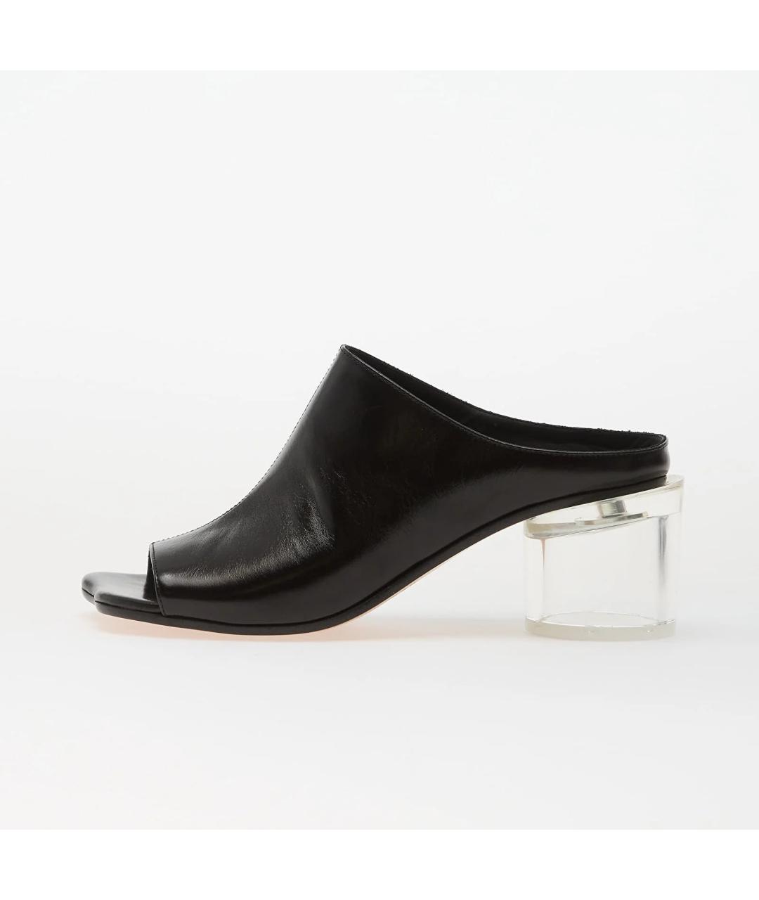 MM6 MAISON MARGIELA Черные кожаные мюли, фото 2