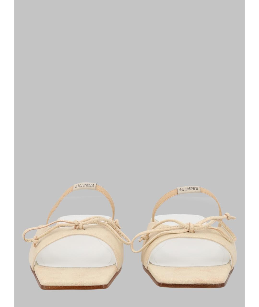MM6 MAISON MARGIELA Бежевые замшевые сандалии, фото 3