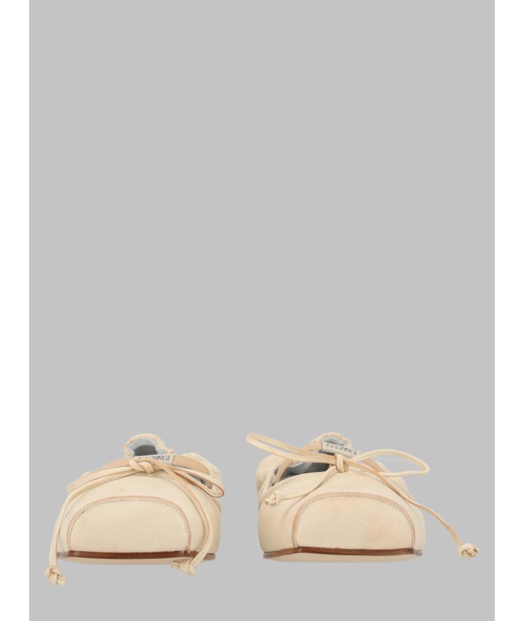 MM6 MAISON MARGIELA Бежевые замшевые балетки, фото 3