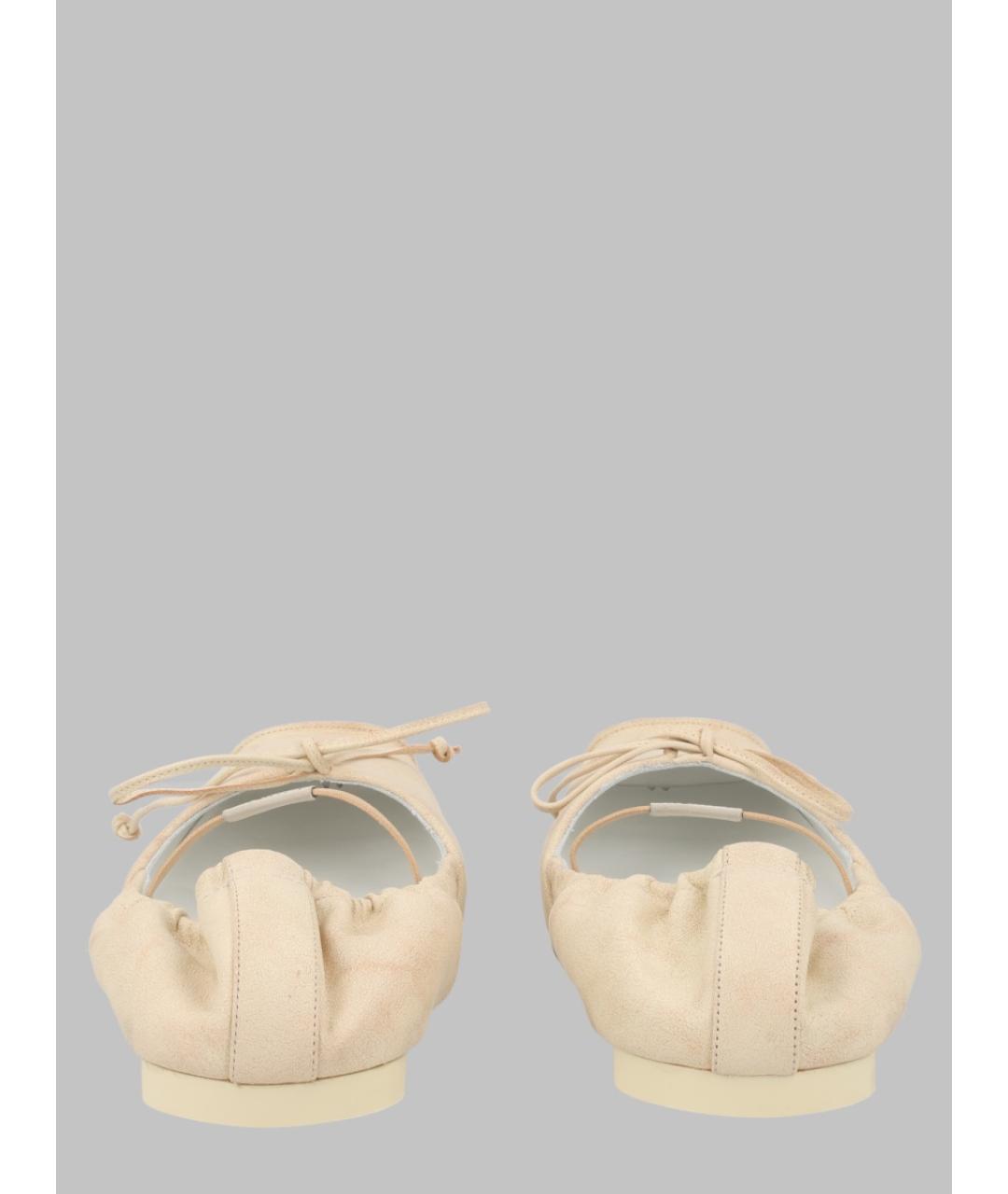 MM6 MAISON MARGIELA Бежевые замшевые балетки, фото 4