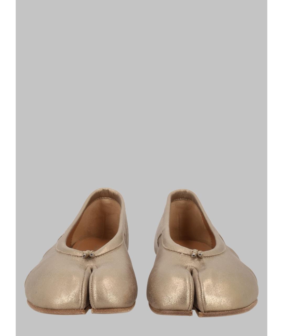 MAISON MARGIELA Золотые кожаные балетки, фото 2