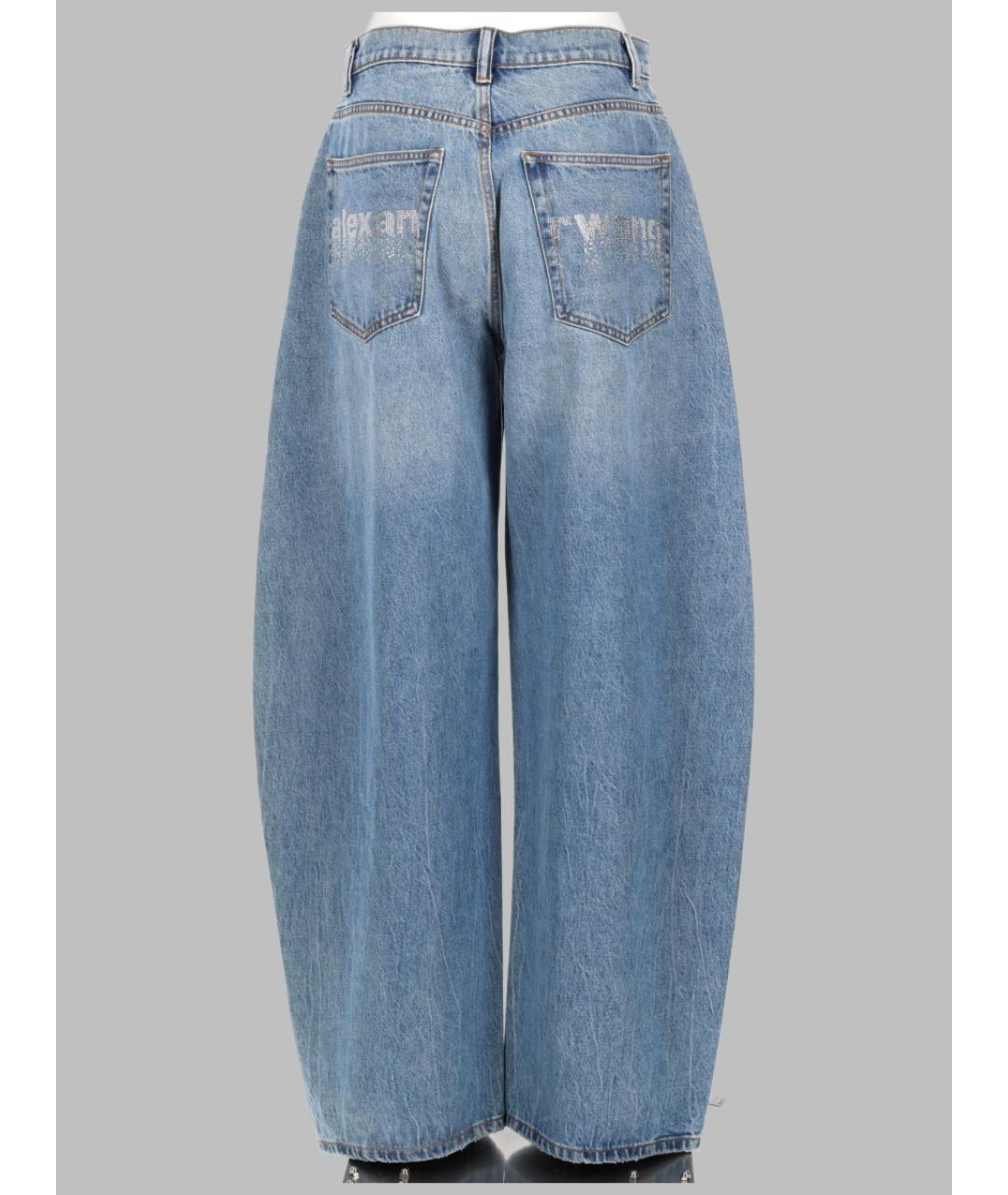 ALEXANDER WANG Голубые хлопковые прямые джинсы, фото 2