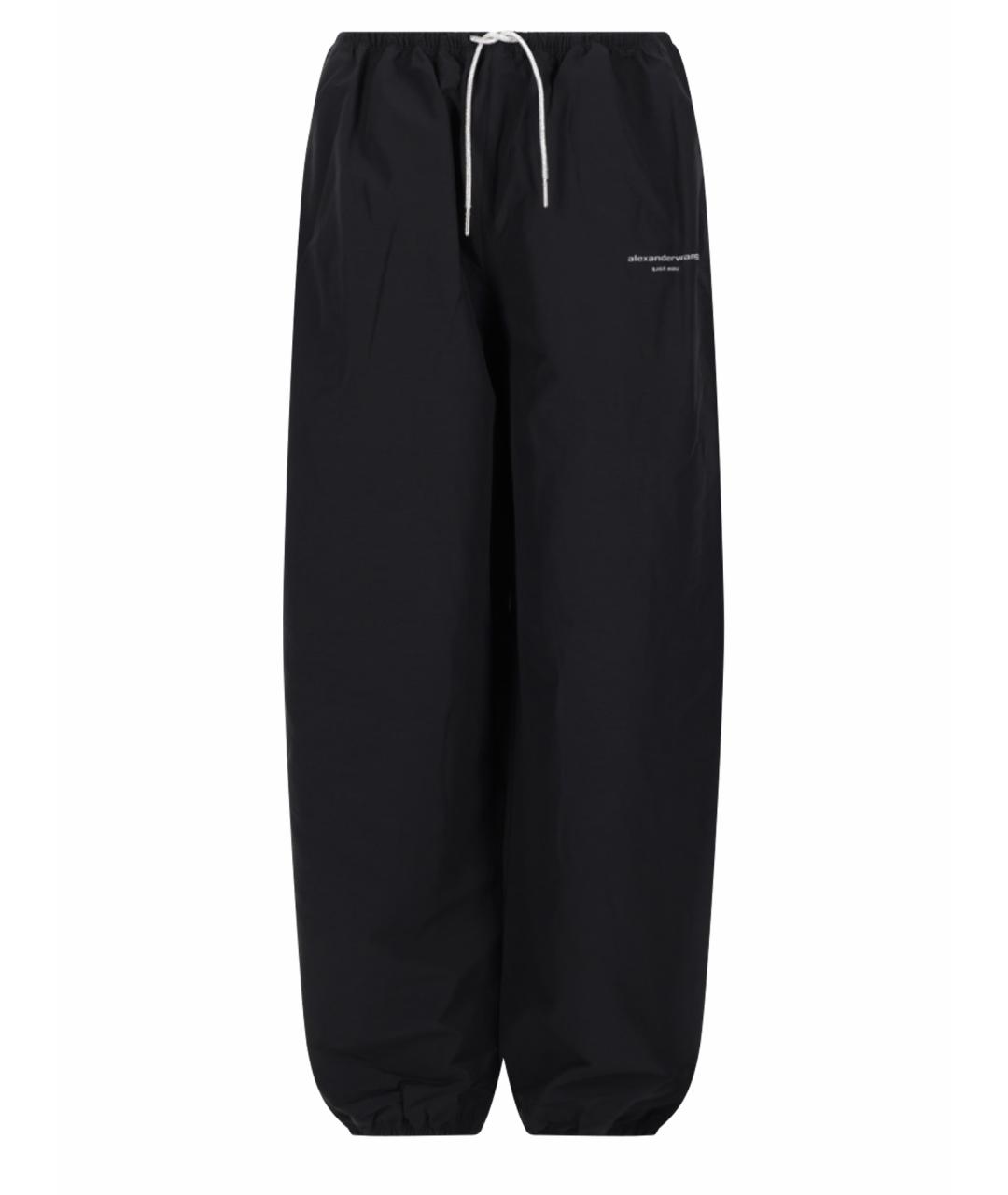 ALEXANDER WANG Черные хлопко-эластановые прямые брюки, фото 1
