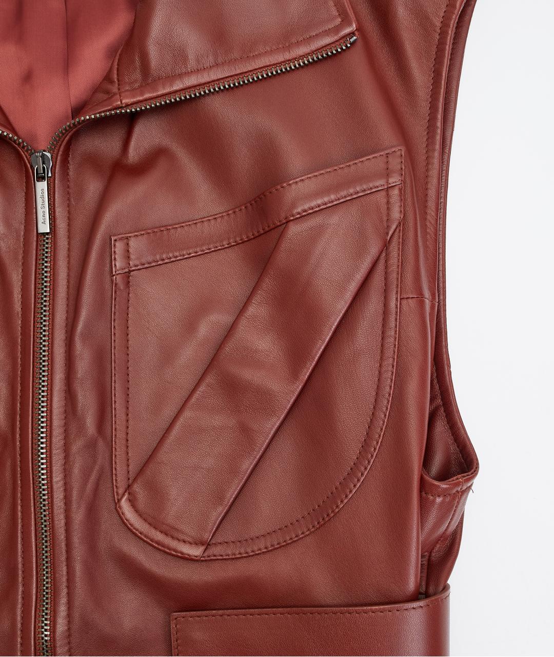 ACNE STUDIOS Коричневый кожаный жилет, фото 4