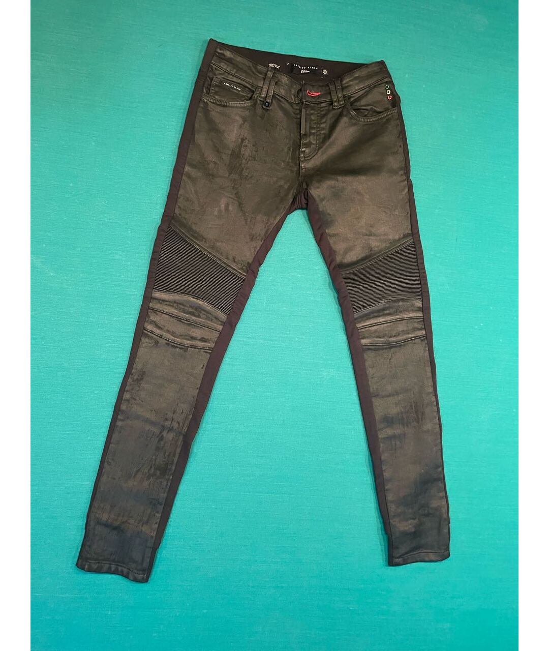 PHILIPP PLEIN Черные хлопко-полиэстеровые джинсы скинни, фото 4