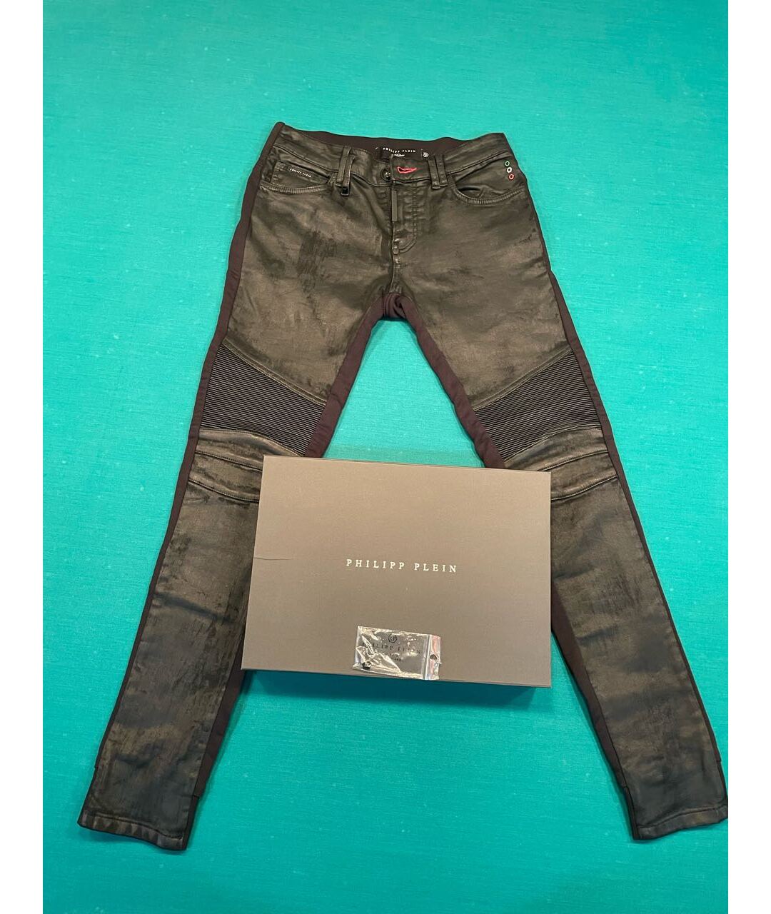 PHILIPP PLEIN Черные хлопко-полиэстеровые джинсы скинни, фото 2