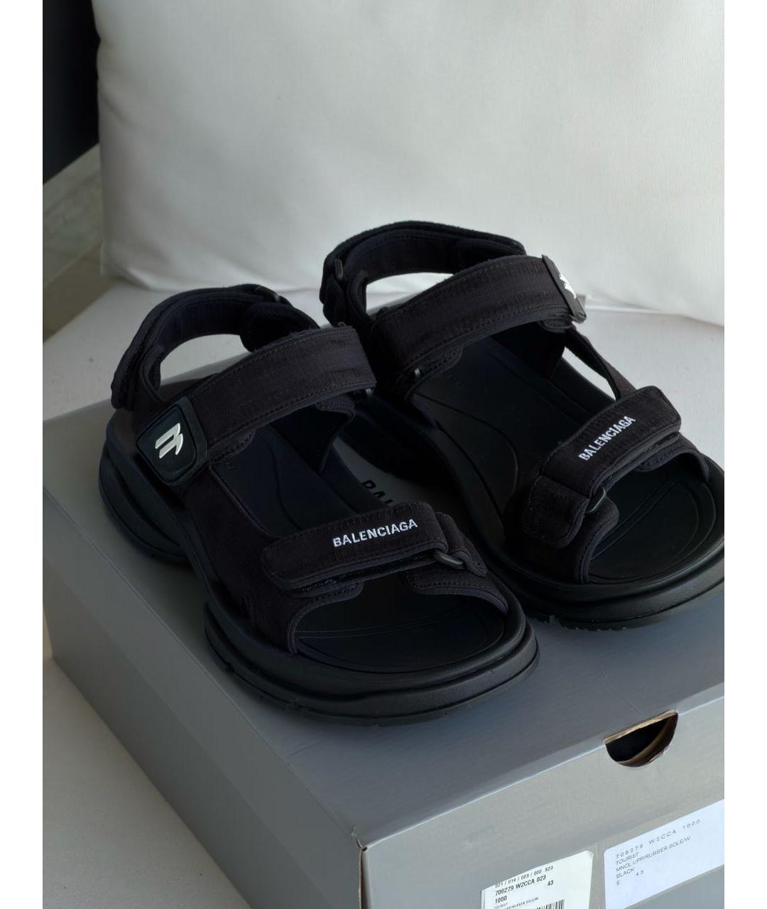 BALENCIAGA Черные текстильные сандалии, фото 2