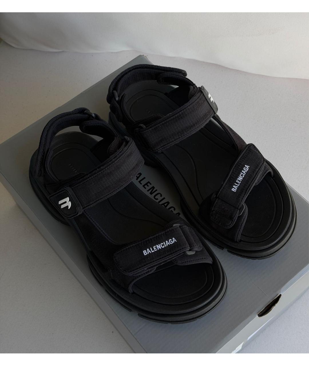 BALENCIAGA Черные текстильные сандалии, фото 3