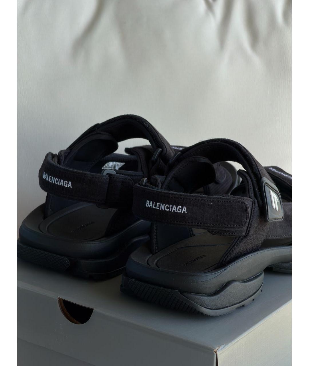 BALENCIAGA Черные текстильные сандалии, фото 5