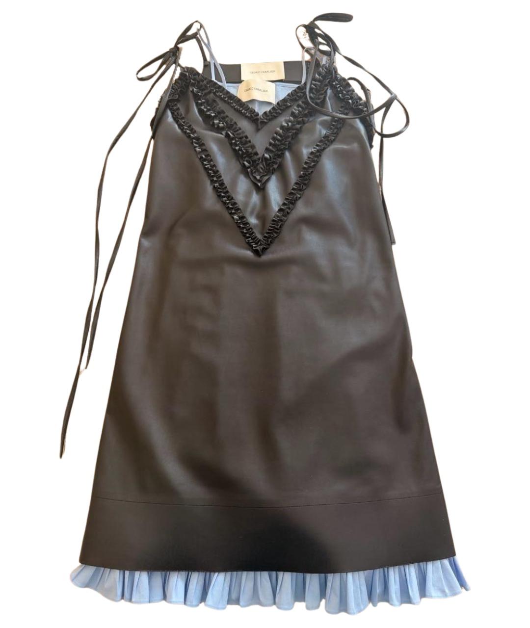 CEDRIC CHARLIER Черное полиэстеровое платье, фото 1