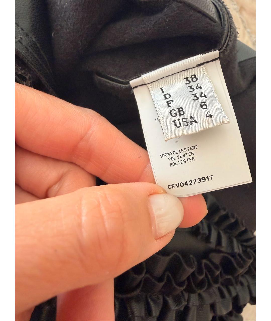 CEDRIC CHARLIER Черное полиэстеровое платье, фото 7