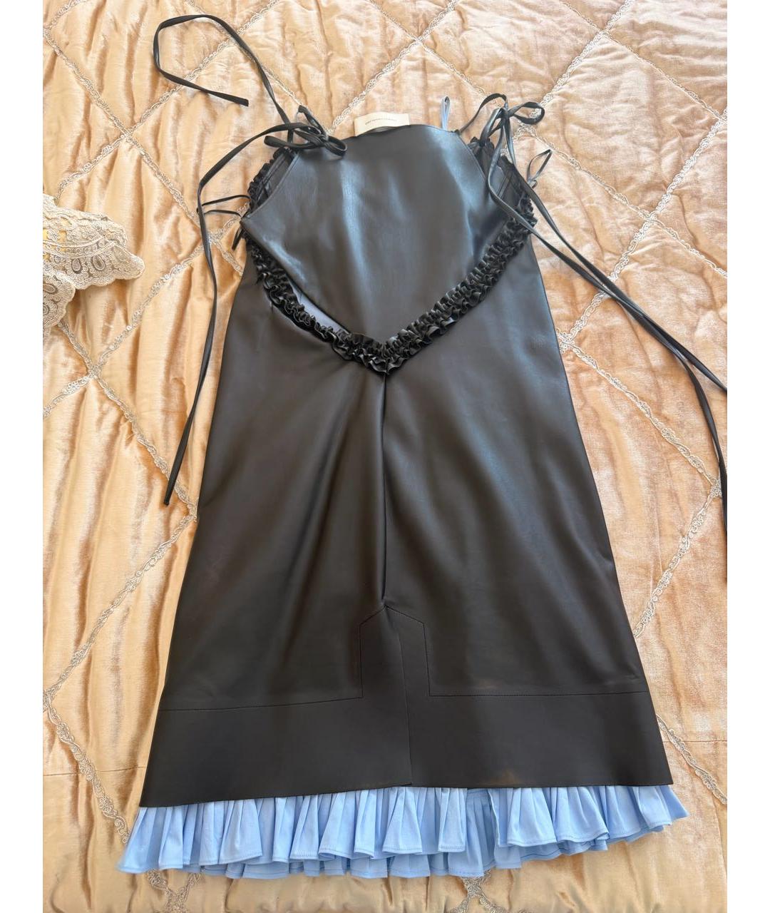 CEDRIC CHARLIER Черное полиэстеровое платье, фото 2
