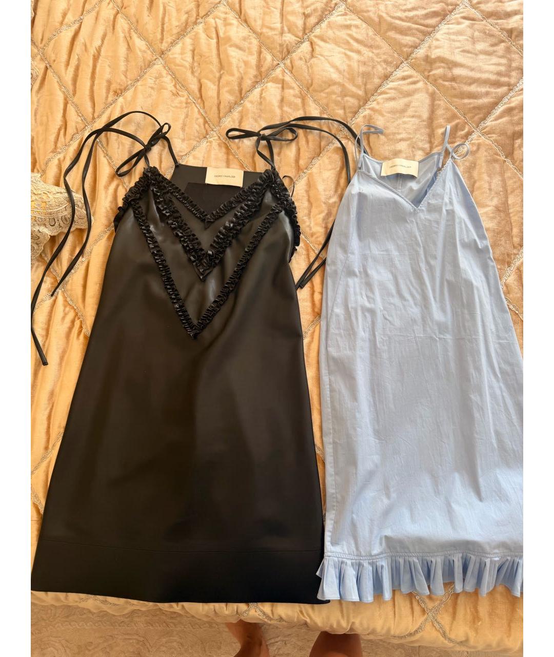 CEDRIC CHARLIER Черное полиэстеровое платье, фото 3