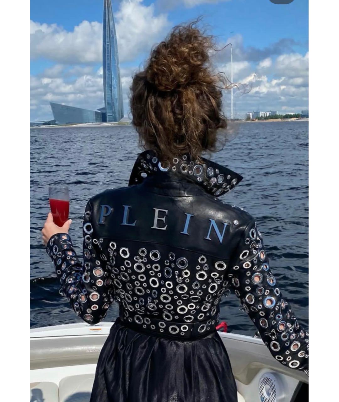 PHILIPP PLEIN Черная кожаная куртка, фото 3