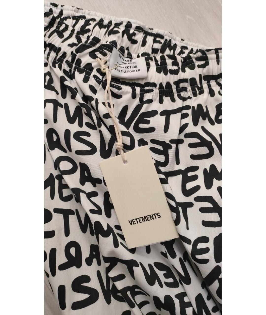 VETEMENTS Белые хлопковые прямые брюки, фото 3