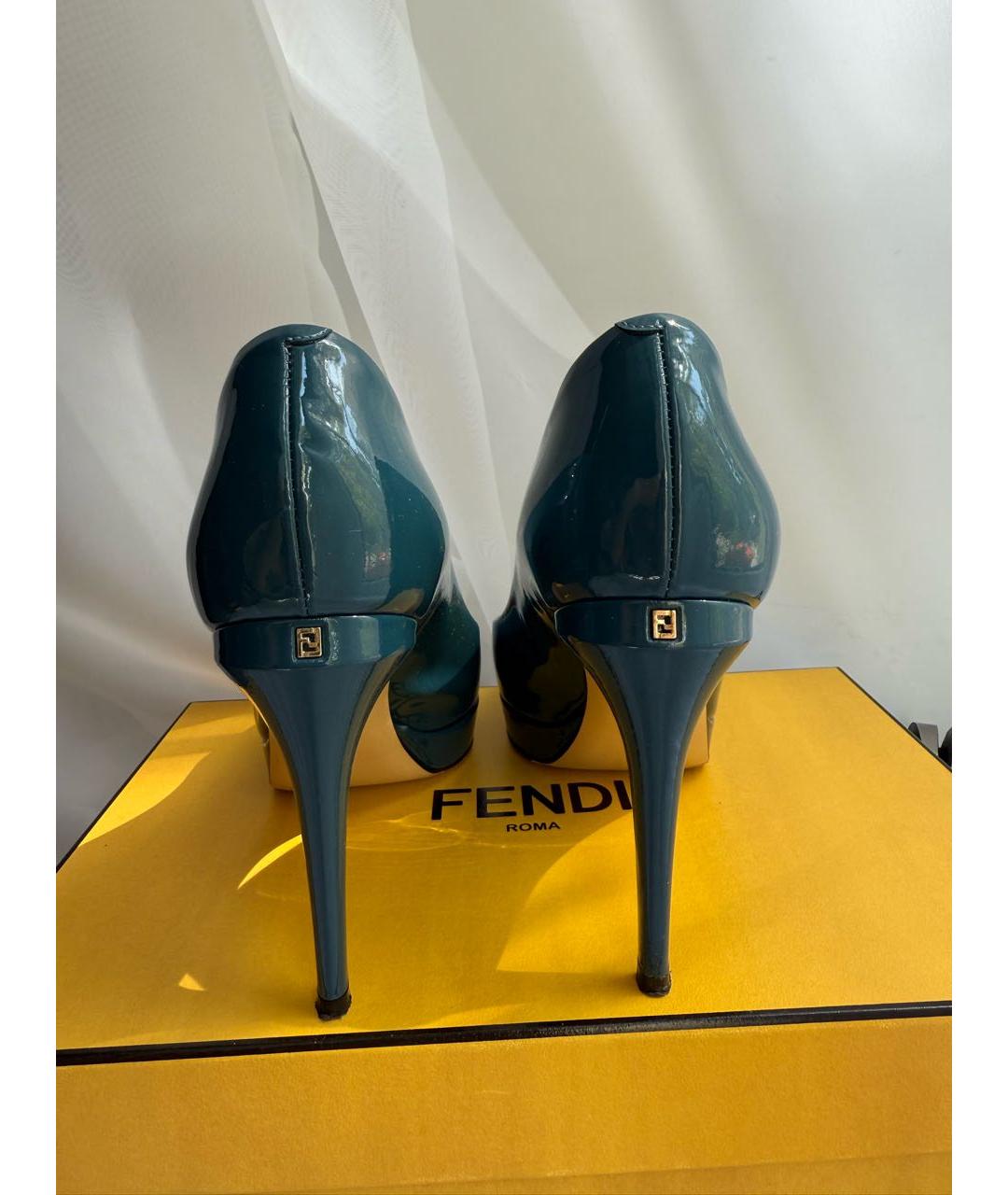 FENDI Синие туфли из лакированной кожи, фото 4