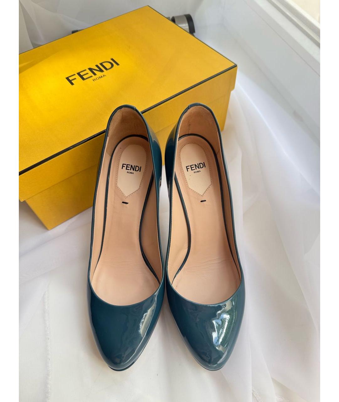 FENDI Синие туфли из лакированной кожи, фото 2