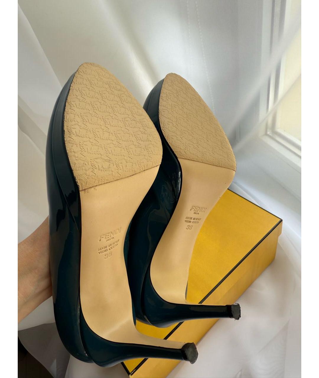 FENDI Синие туфли из лакированной кожи, фото 5