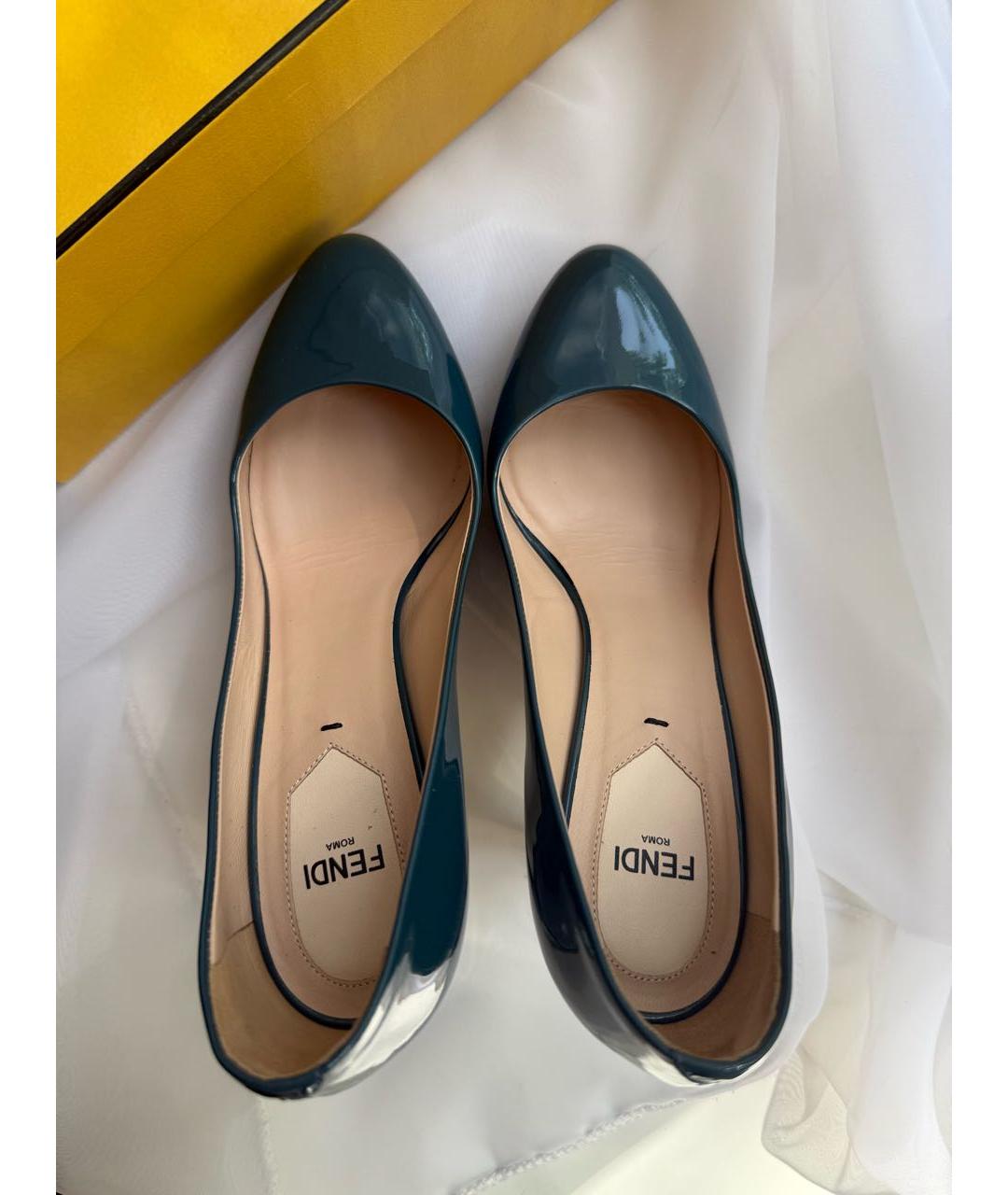 FENDI Синие туфли из лакированной кожи, фото 3
