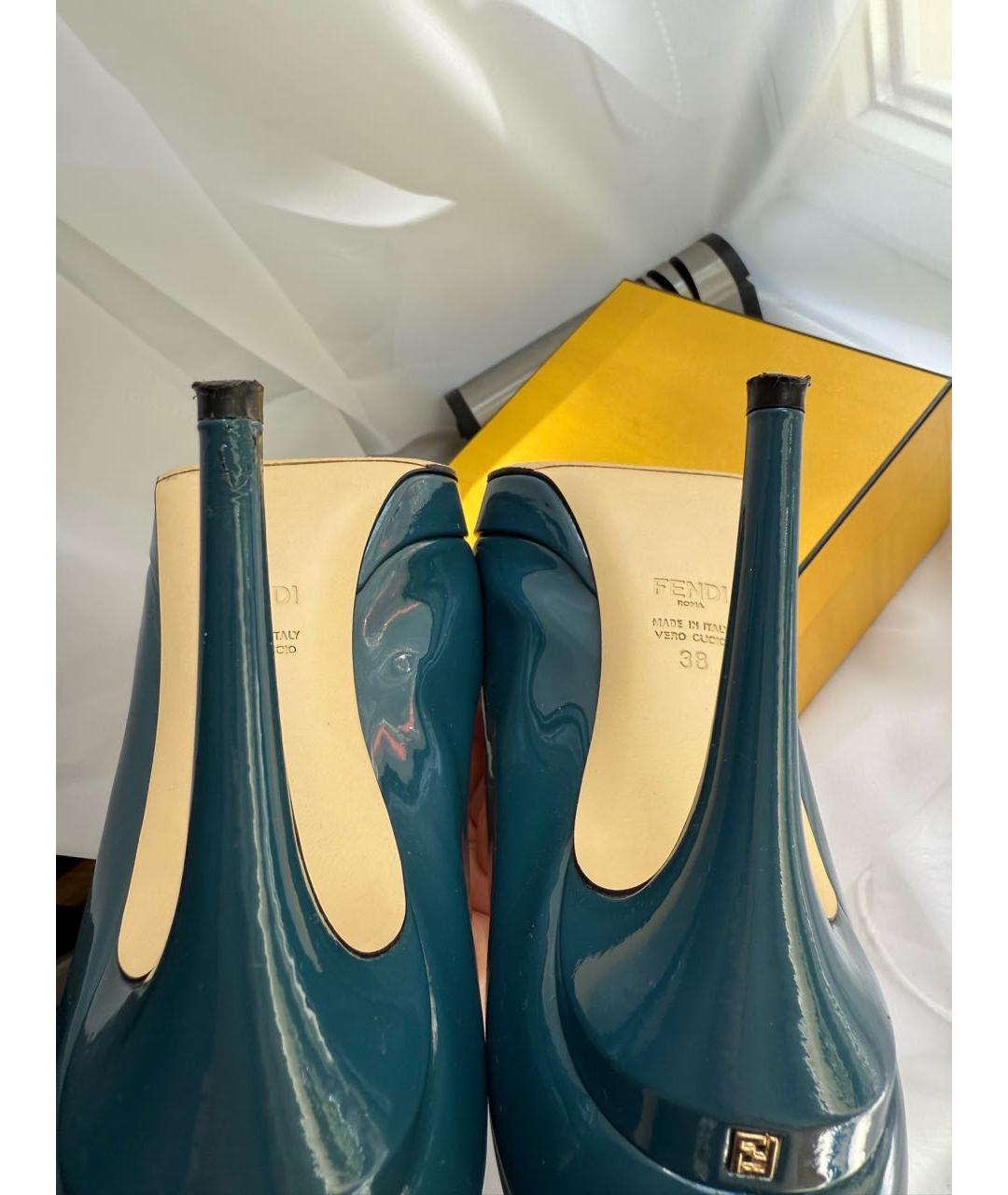 FENDI Синие туфли из лакированной кожи, фото 7