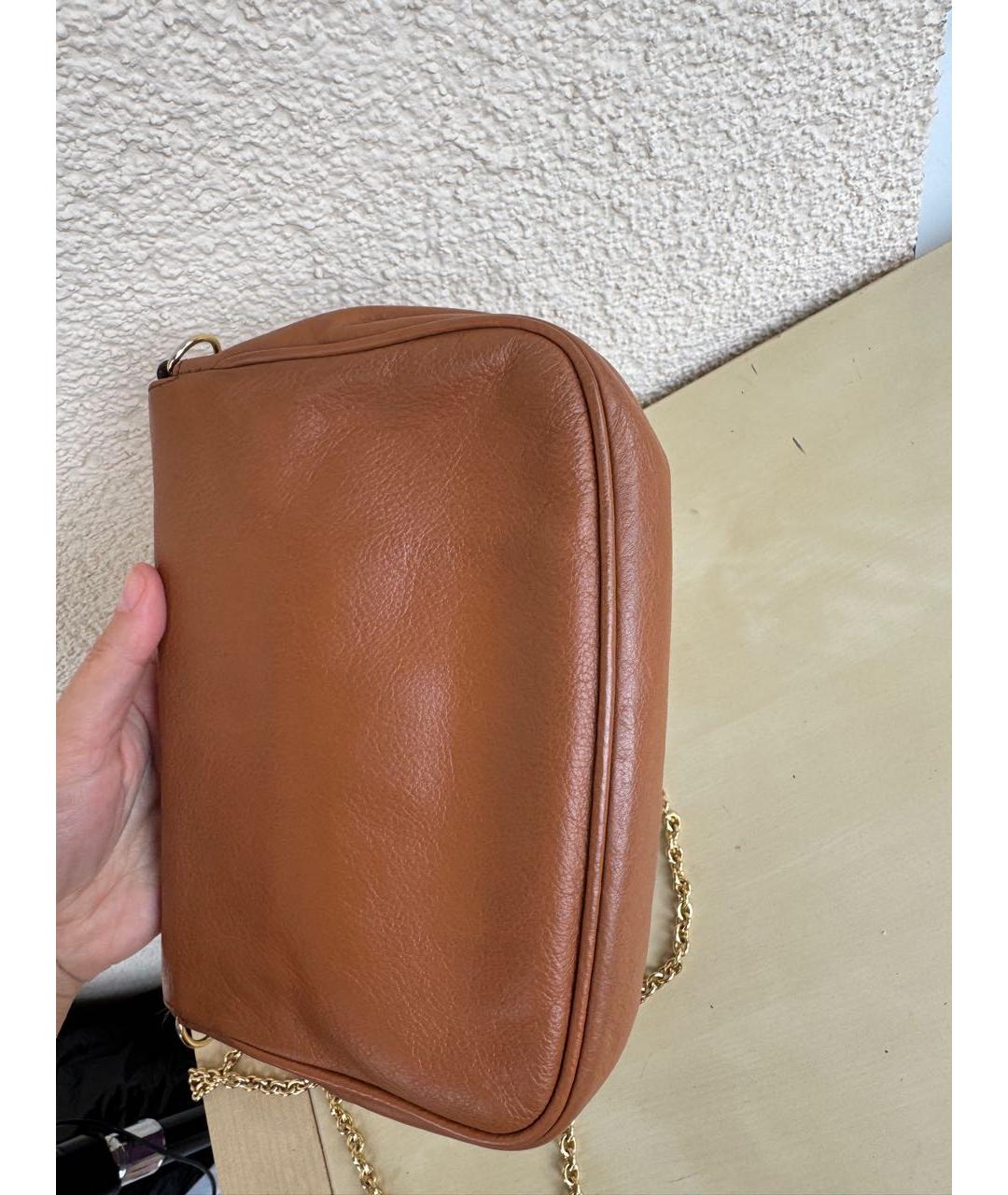 FENDI Коричневая кожаная сумка через плечо, фото 3