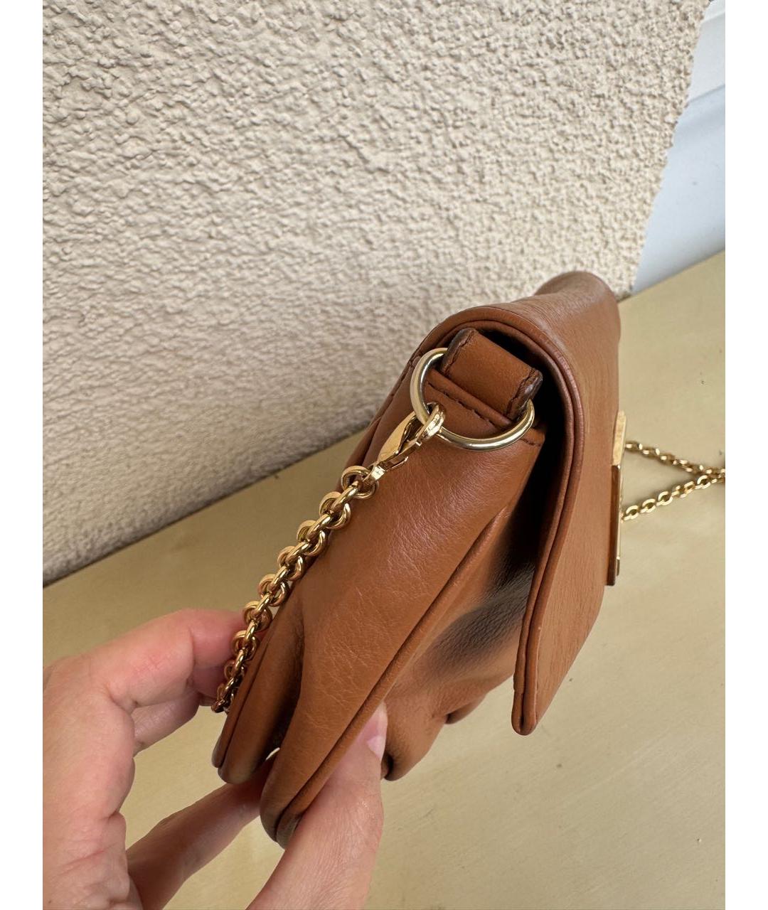 FENDI Коричневая кожаная сумка через плечо, фото 7