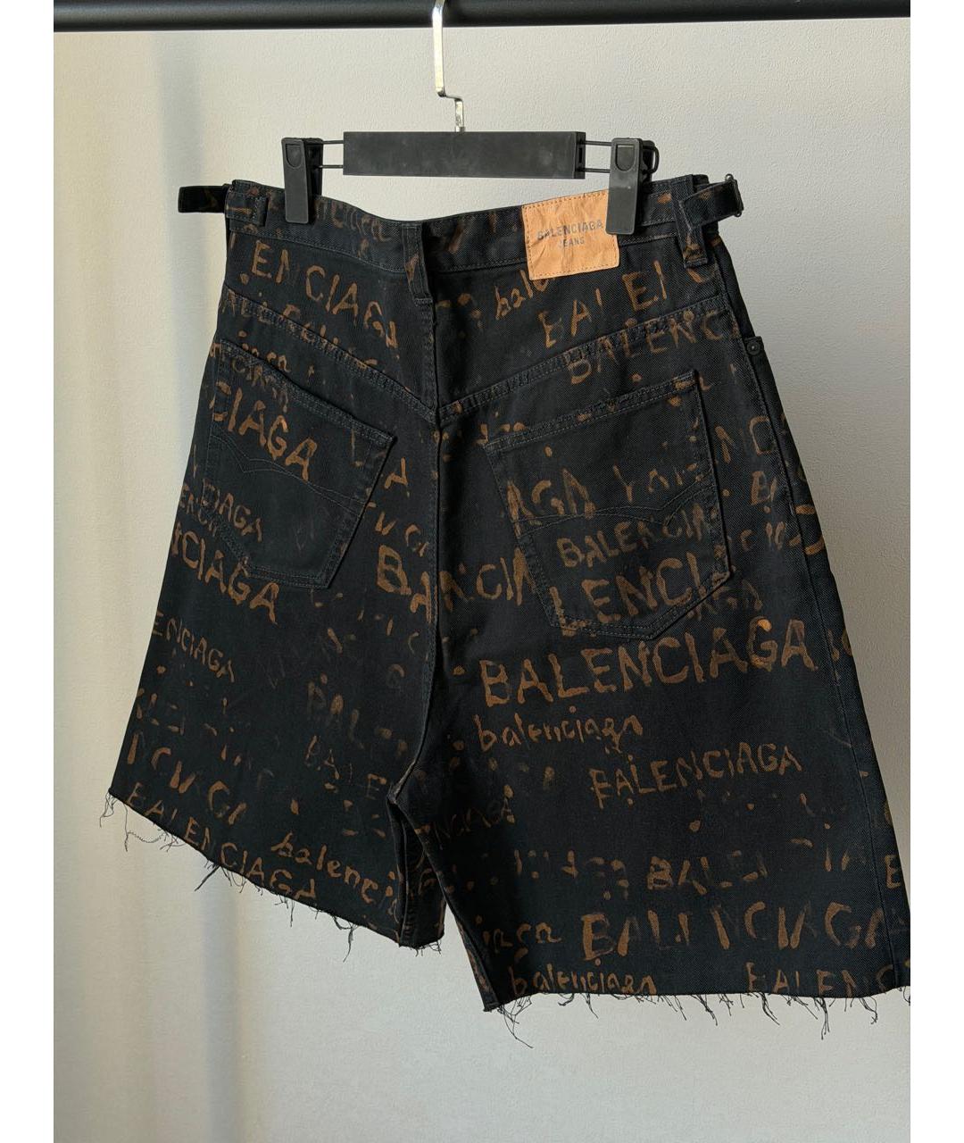 BALENCIAGA Черные деним шорты, фото 2