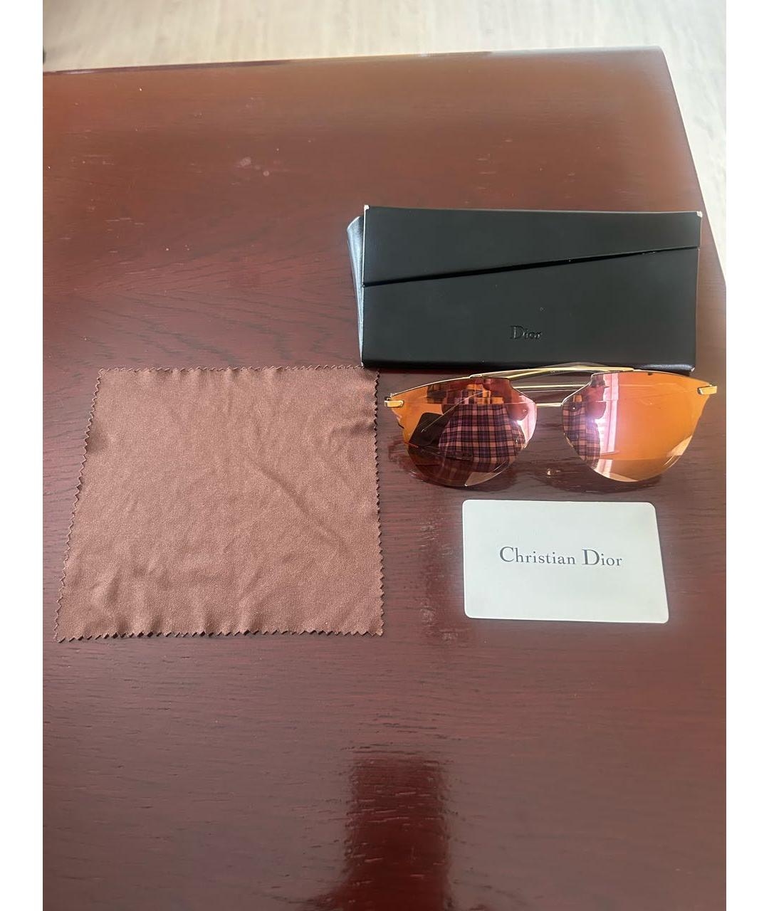 CHRISTIAN DIOR Золотые металлические солнцезащитные очки, фото 4