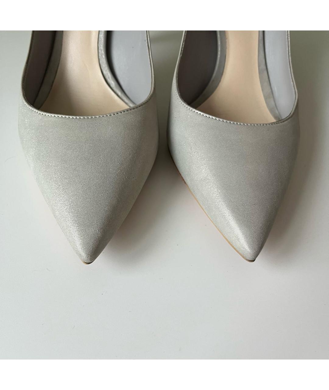 CHRISTIAN DIOR Серебряные текстильные туфли, фото 2
