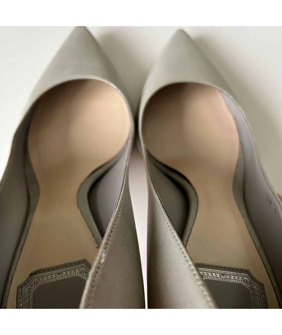 CHRISTIAN DIOR Серебряные текстильные туфли, фото 4