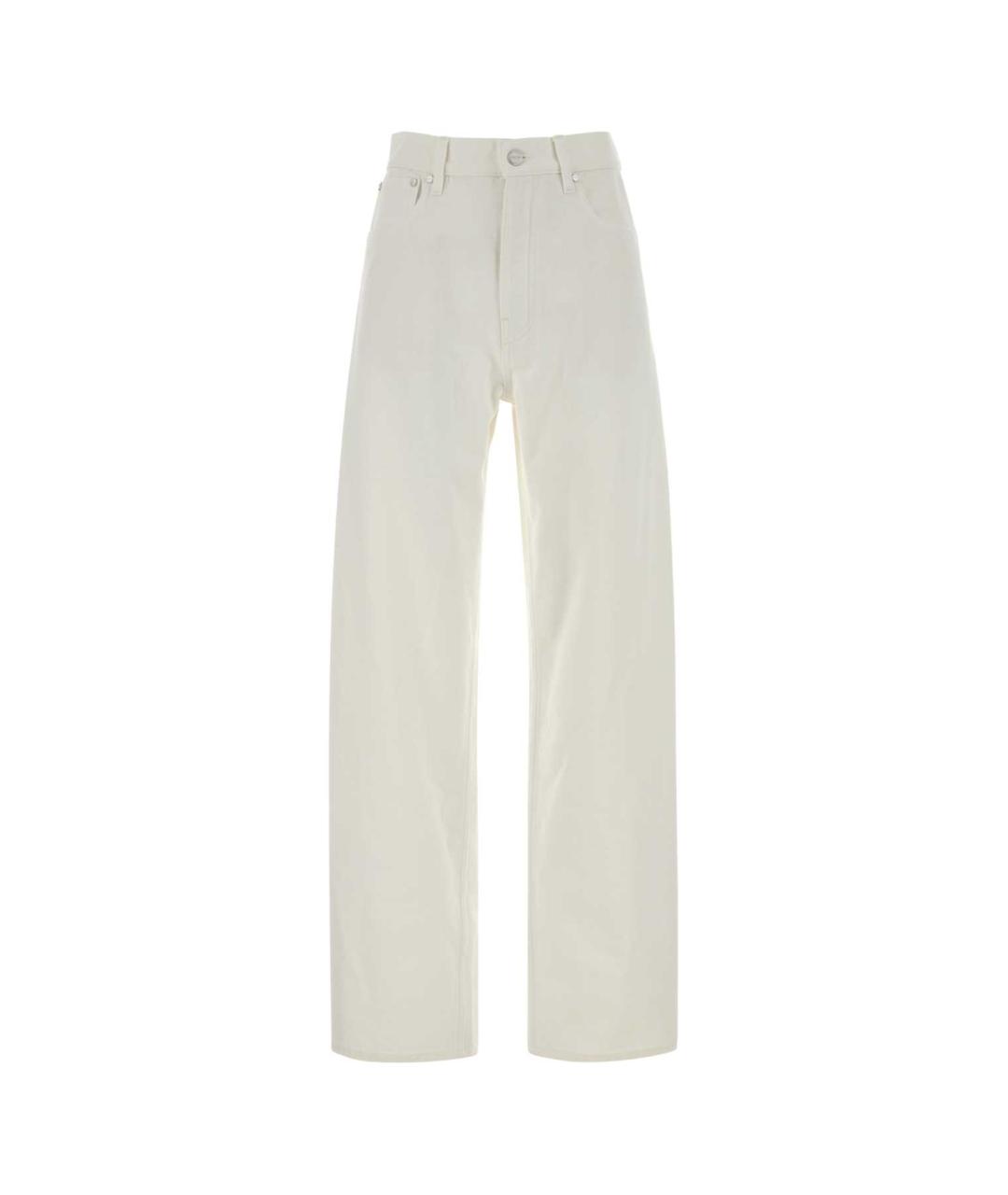 JIL SANDER Белые хлопковые прямые джинсы, фото 1