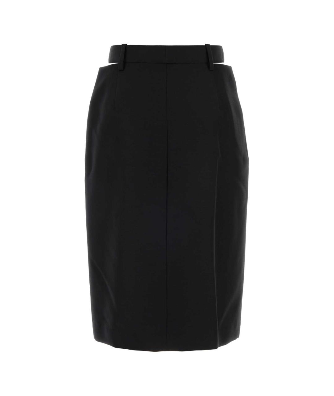 JIL SANDER Черная шерстяная юбка миди, фото 2
