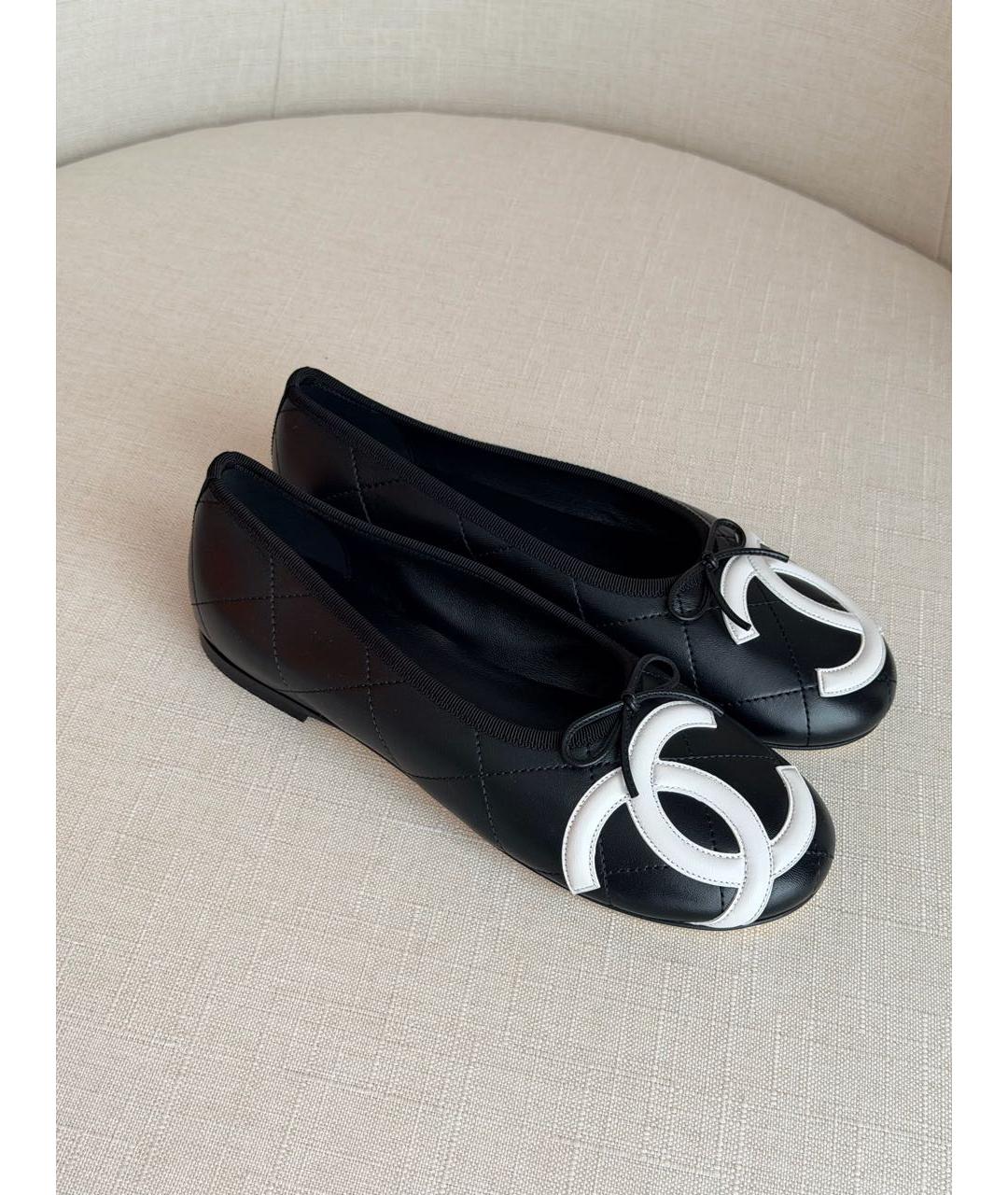 CHANEL Черные кожаные балетки, фото 4