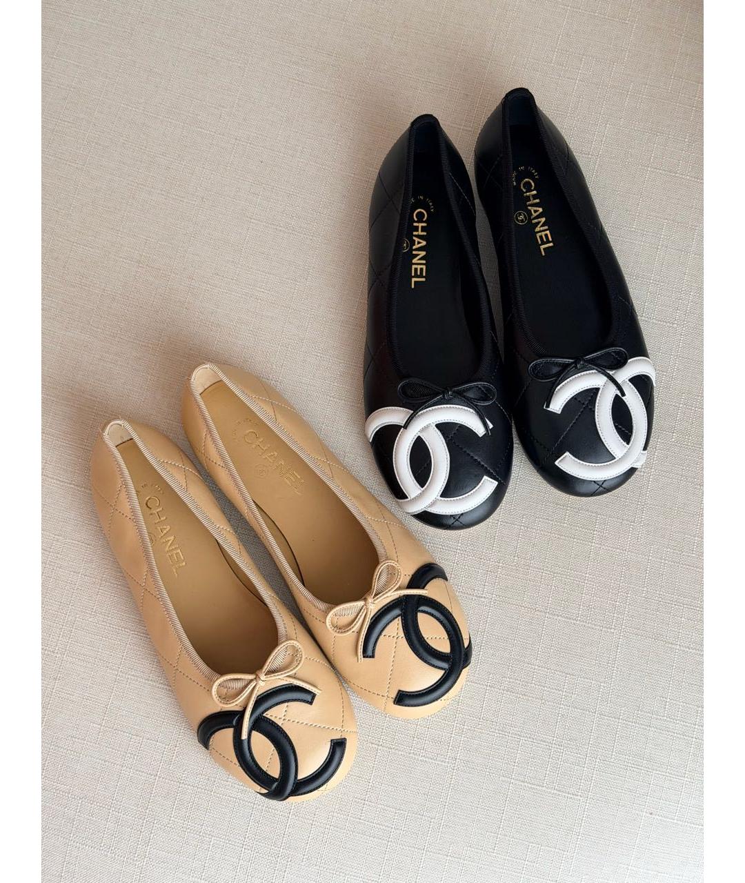 CHANEL Черные кожаные балетки, фото 3