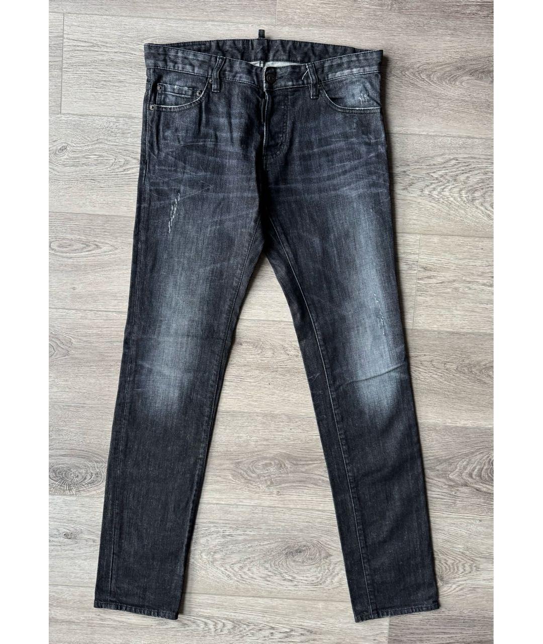 DSQUARED2 Серые хлопко-эластановые джинсы скинни, фото 8