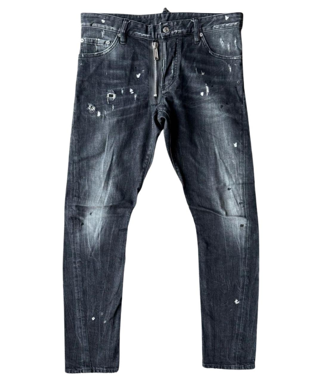 DSQUARED2 Черные хлопко-эластановые джинсы скинни, фото 1